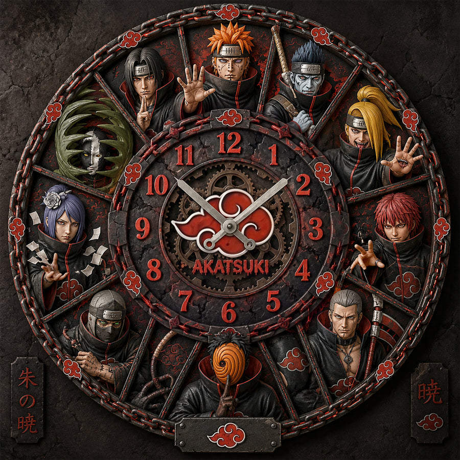 Anime Ninja Acrylic Hanging Wall Clock - Personalized Gifts For Anime Lovers
