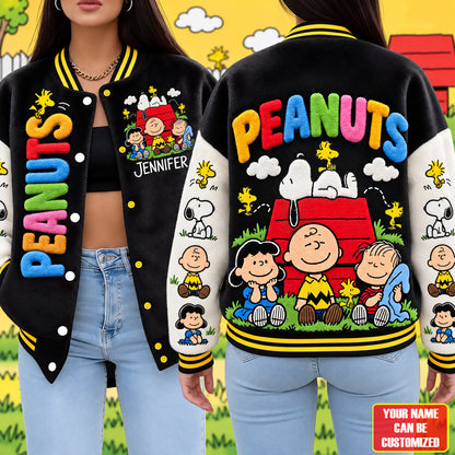 Colorful Cartoon Friends - Personalized Varsity Jacket