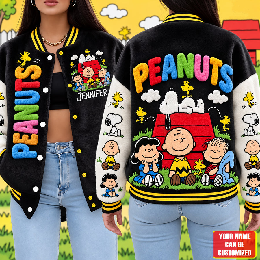 Colorful Cartoon Friends - Personalized Varsity Jacket
