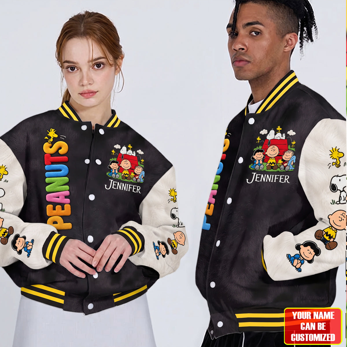 Colorful Cartoon Friends - Personalized Varsity Jacket