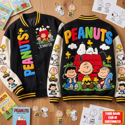 Colorful Cartoon Friends - Personalized Varsity Jacket