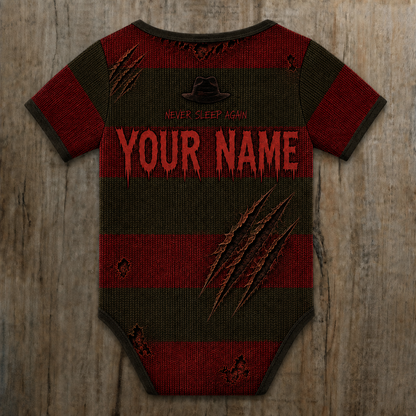 Customized Halloween Horror Jersey , Baby Rib Bodysuit Sizes