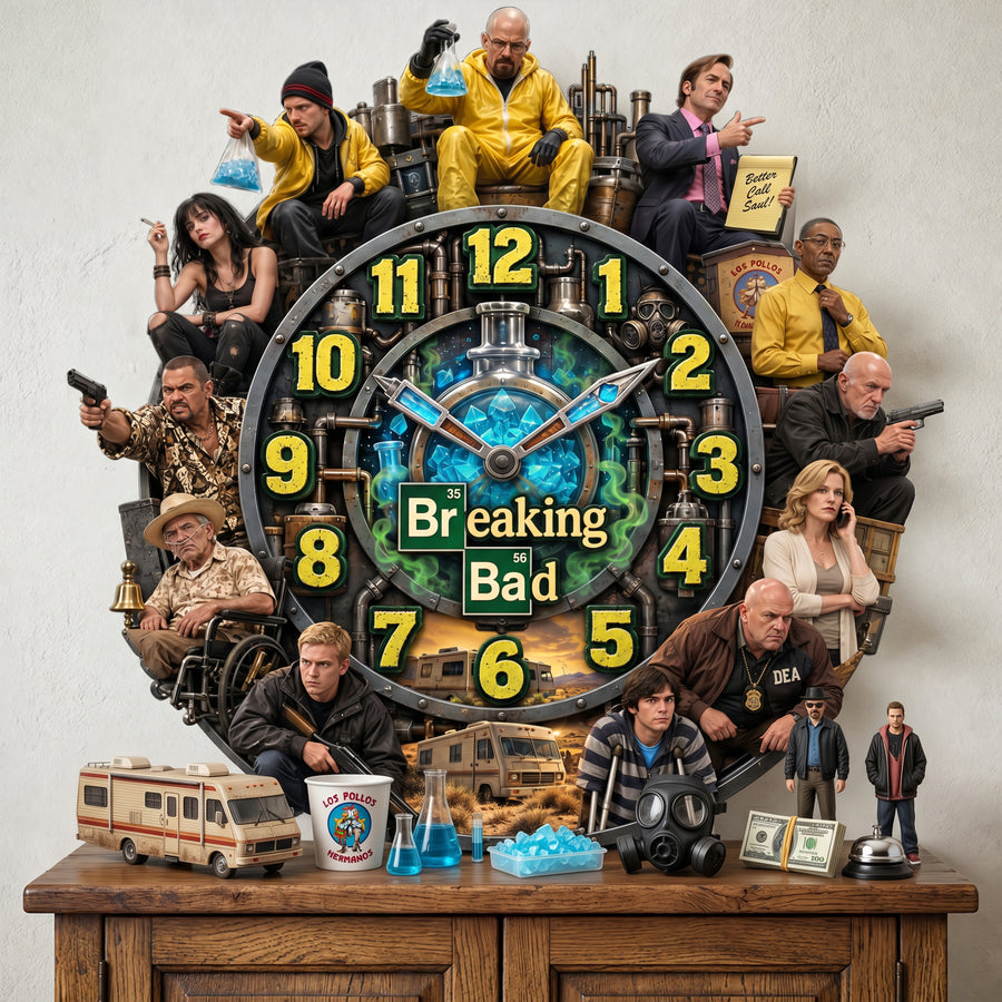 Chemistry Crime Saga Acrylic Hanging Wall Clock - Personalized Gifts For TV Show Lovers