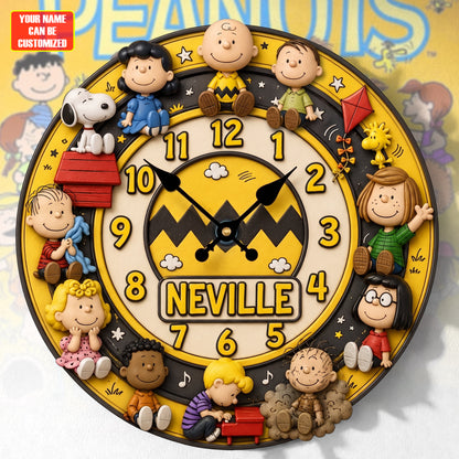 Classic Comic Friends Acrylic Hanging Wall Clock - Personalized Gifts For Cartoon Lovers
