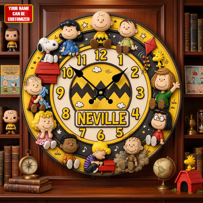 Classic Comic Friends Acrylic Hanging Wall Clock - Personalized Gifts For Cartoon Lovers