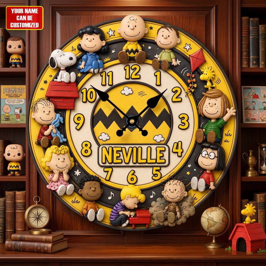 Classic Comic Friends Acrylic Hanging Wall Clock - Personalized Gifts For Cartoon Lovers