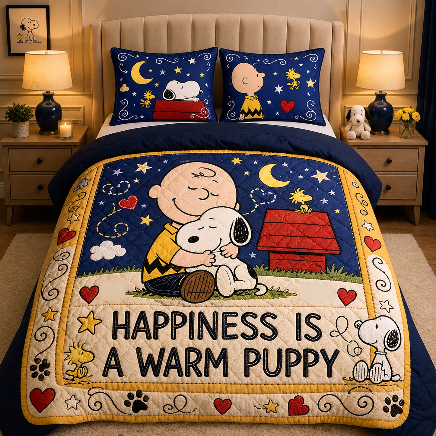 Classic Cartoon Friends Quilt Set – Cozy Cartoon Bedding Gift