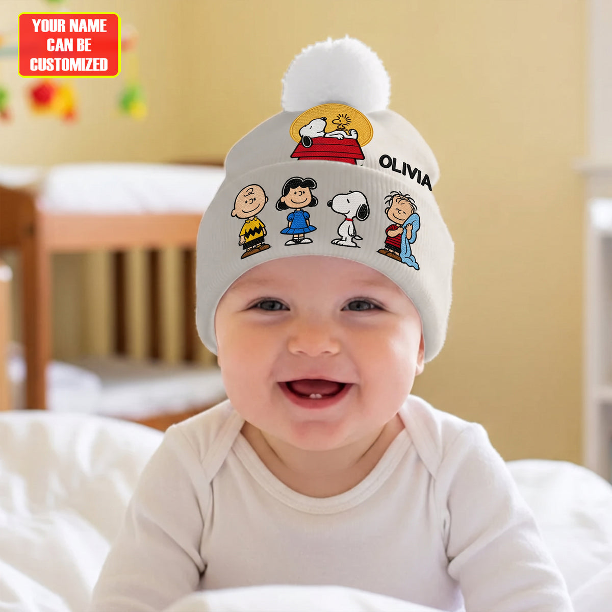 Classic Cartoon Friends - Personalized Embroidered Knit Beanie, Gift For Cartoon Lovers