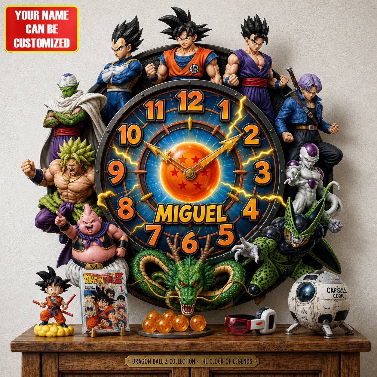 Anime Energy Warriors Acrylic Hanging Wall Clock - Personalized Gifts For Anime Lovers