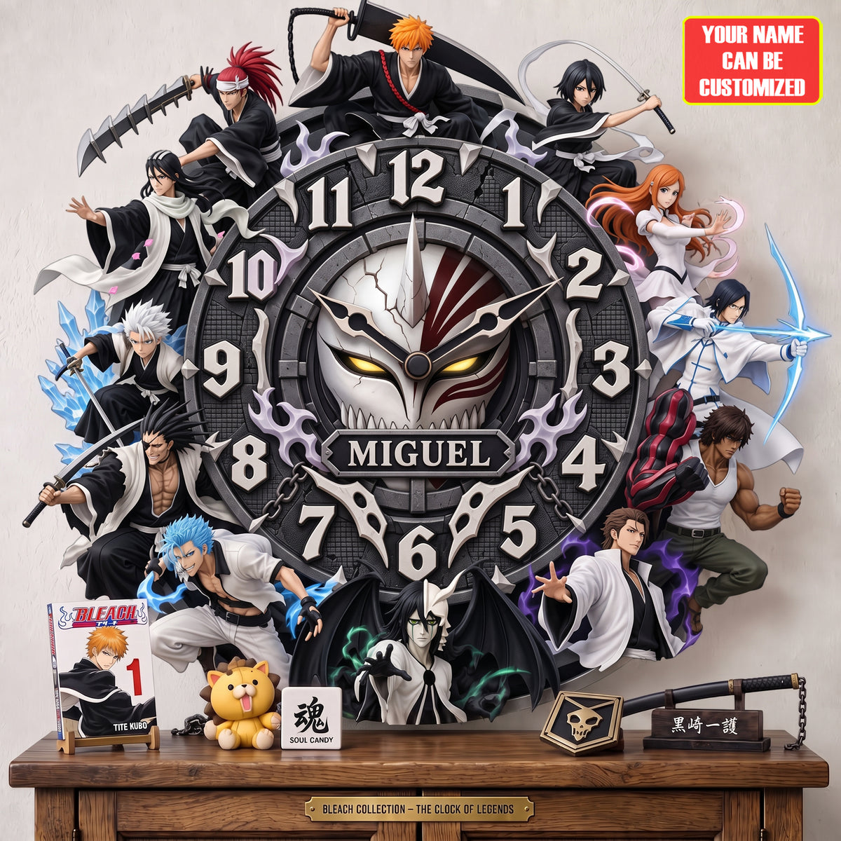 Anime Fantasy Swordfighter Acrylic Hanging Wall Clock - Personalized Gifts For Anime Lovers