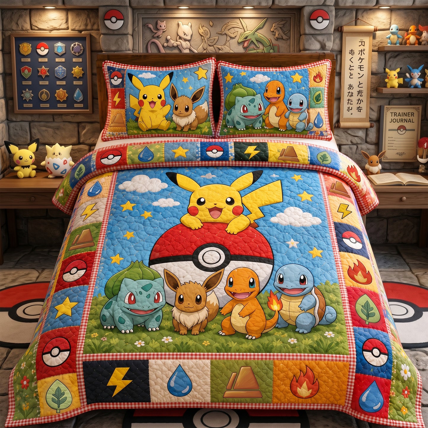 Cartoon Cute Monster Quilt Set – Cozy Cartoon Bedding Gift