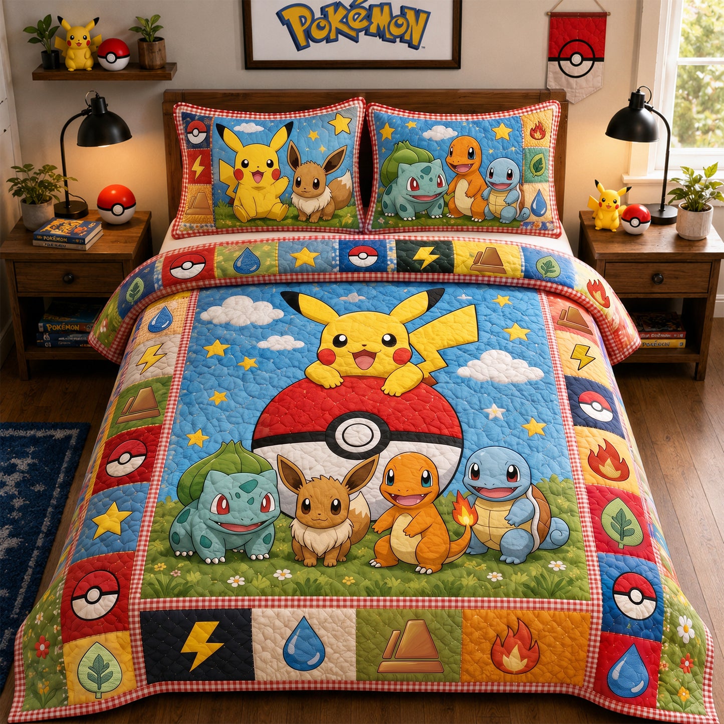 Cartoon Cute Monster Quilt Set – Cozy Cartoon Bedding Gift