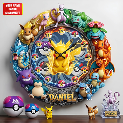 Cute Creature Acrylic Hanging Wall Clock - Personalized Gifts For Movie Lovers