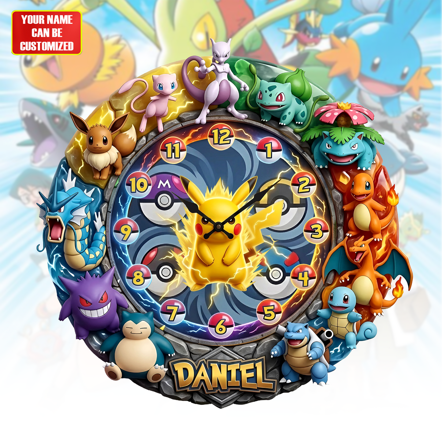 Cute Creature Acrylic Hanging Wall Clock - Personalized Gifts For Movie Lovers