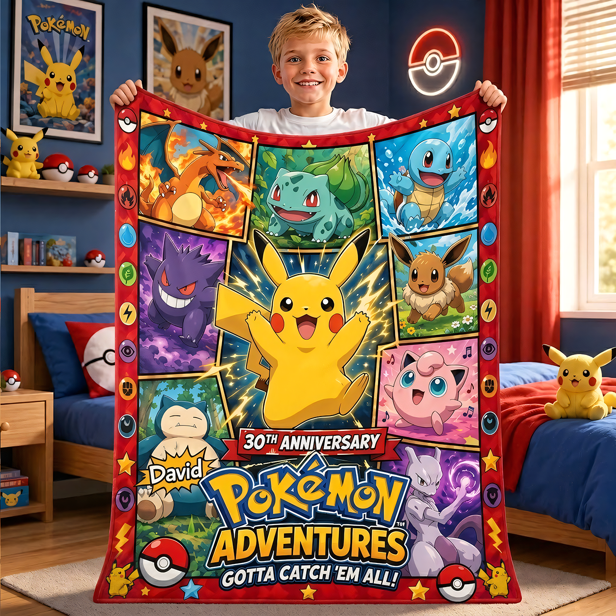 Monster Adventure Character Blanket Blanket – Custom Name Gift