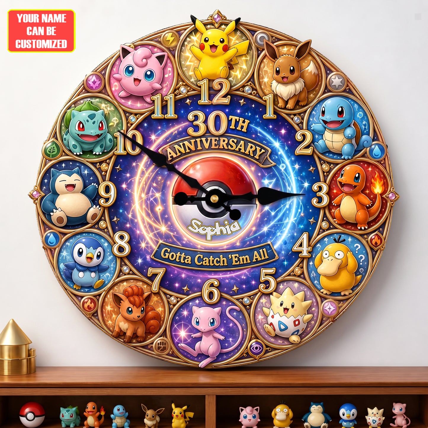 30th Anniversary Monster Adventure Acrylic Hanging Wall Clock - Personalized Gifts For Movie Lovers