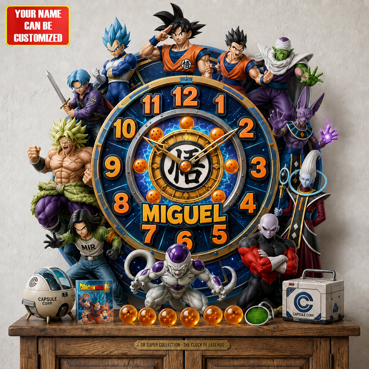 Anime Super Warriors Acrylic Hanging Wall Clock - Personalized Gifts For Anime Lovers