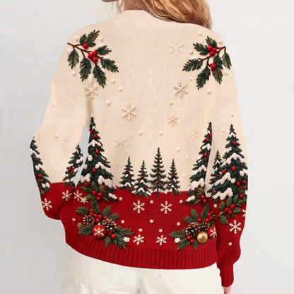 Cozy Holiday Best Friends - Personalized Knitted Christmas Cardigan