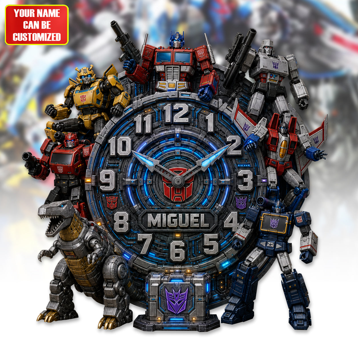Futuristic Mecha Robot Acrylic Hanging Wall Clock - Personalized Gifts For Lovers