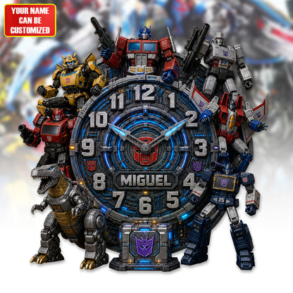 Futuristic Mecha Robot Acrylic Hanging Wall Clock - Personalized Gifts For Lovers