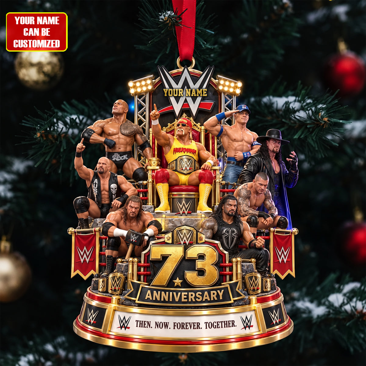 73rd Anniversary Wrestling Ornament - Personalized Christmas Gifts