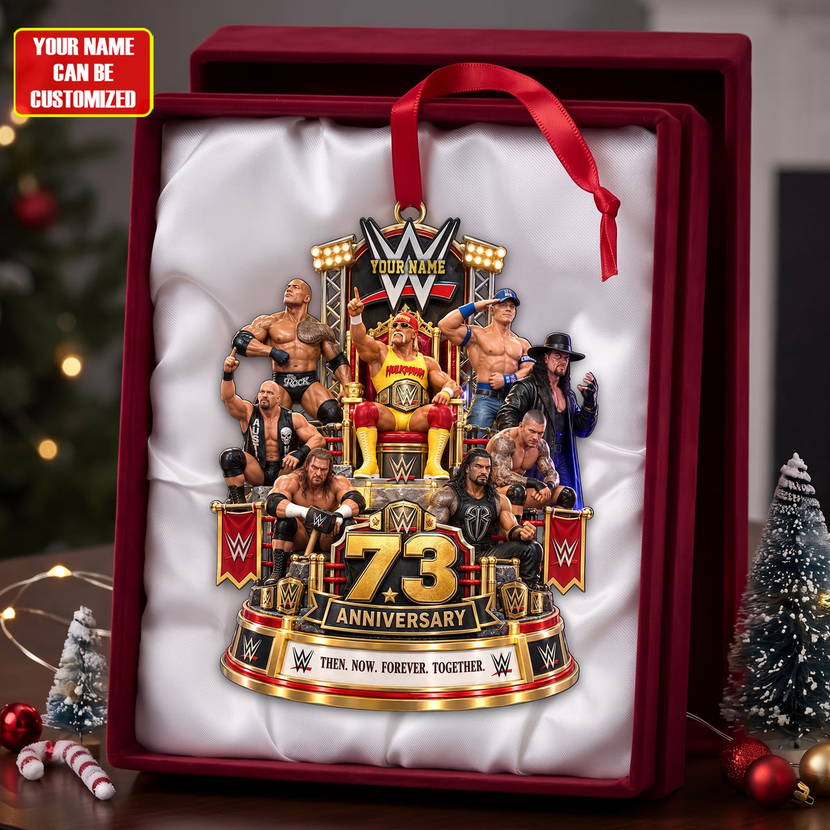 73rd Anniversary Wrestling Ornament - Personalized Christmas Gifts