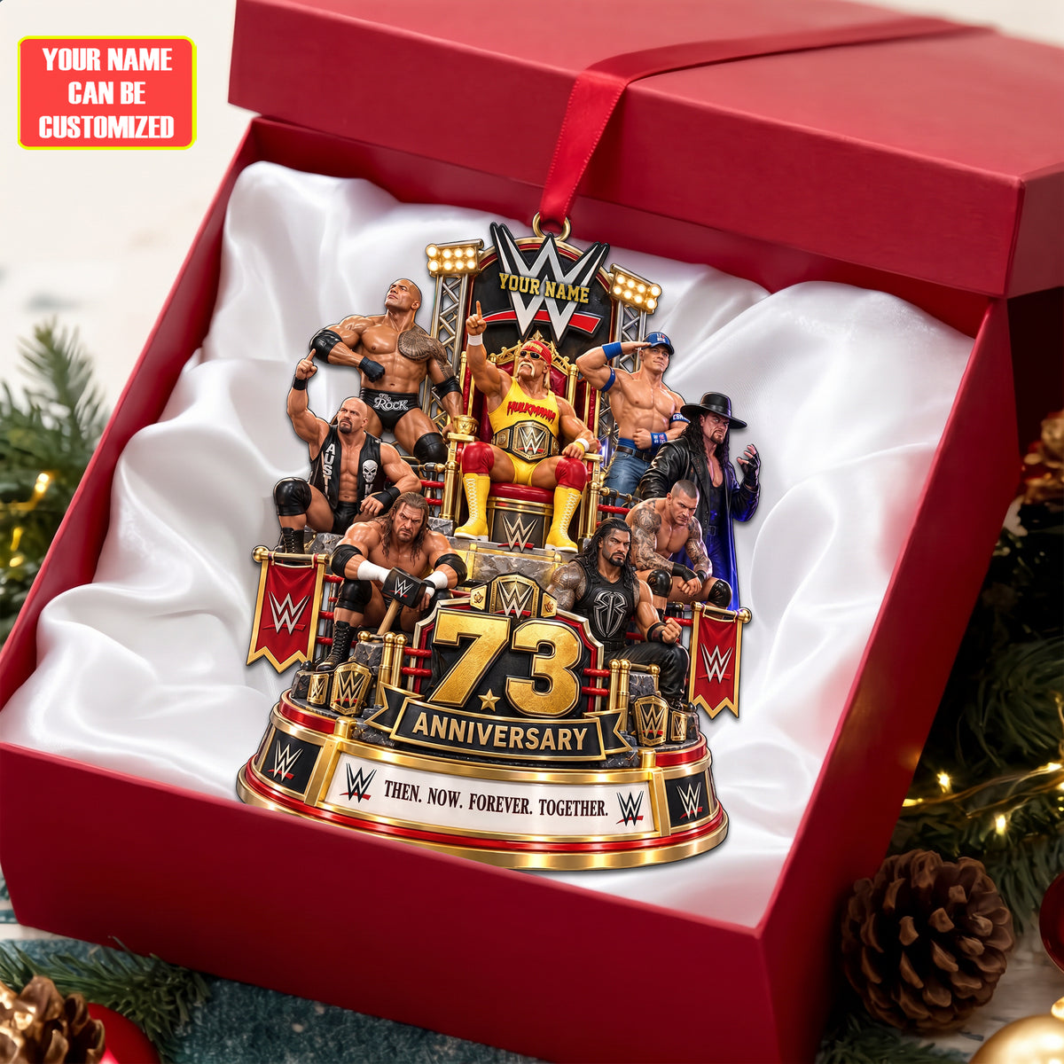 73rd Anniversary Wrestling Ornament - Personalized Christmas Gifts