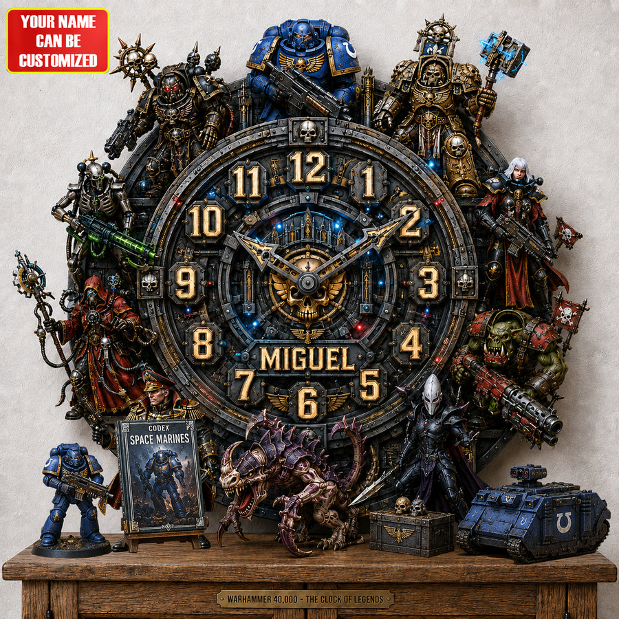 Grimdark Space Warriors Acrylic Hanging Wall Clock - Personalized Gifts For Game Lovers