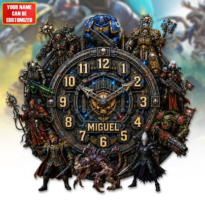 Grimdark Space Warriors Acrylic Hanging Wall Clock - Personalized Gifts For Game Lovers