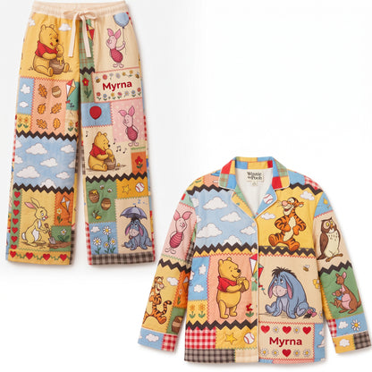 Cute Cartoon Characters Pajama Set - Personalized Gifts
