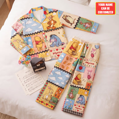 Cute Cartoon Characters Pajama Set - Personalized Gifts