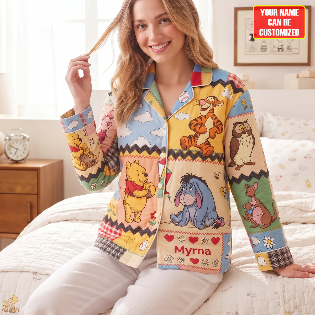 Cute Cartoon Characters Pajama Set - Personalized Gifts