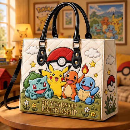 Cute Monster Friends Leather Bag - Personalized Gifts For Movie Fans