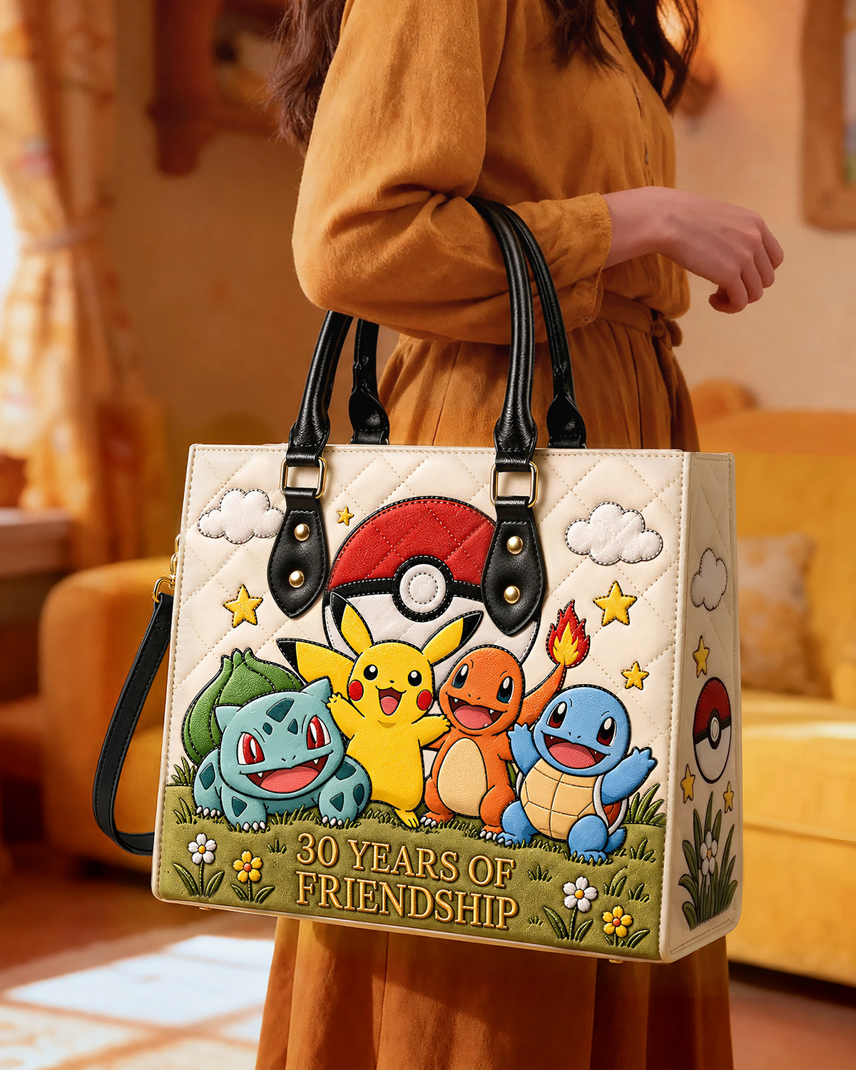 Cute Monster Friends Leather Bag - Personalized Gifts For Movie Fans