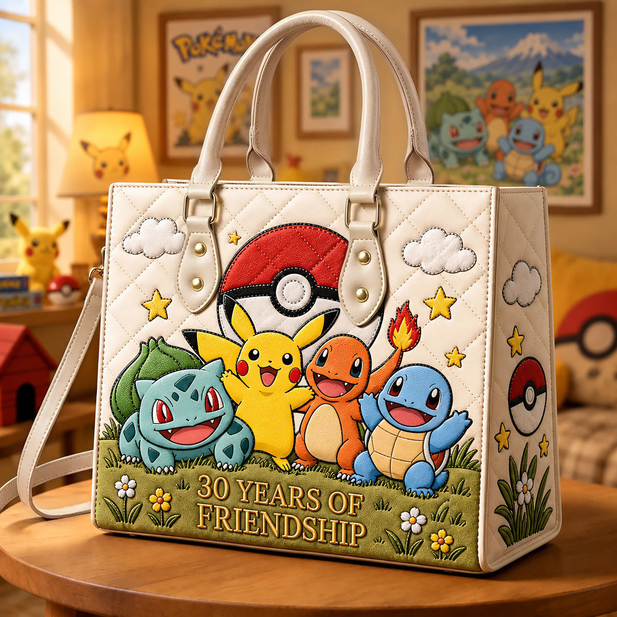 Cute Monster Friends Leather Bag - Personalized Gifts For Movie Fans