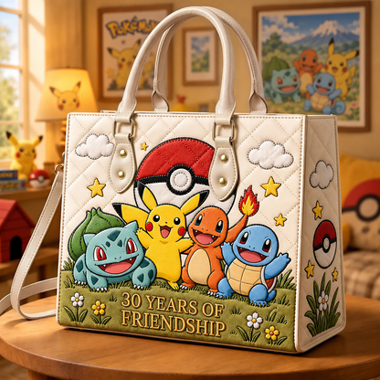 Cute Monster Friends Leather Bag - Personalized Gifts For Movie Fans