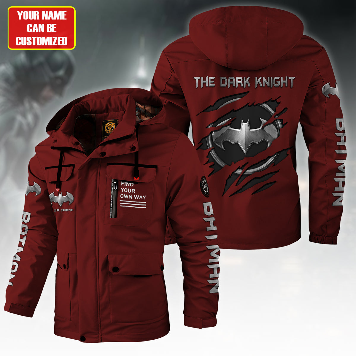 Personalized Gothic Knight Windbreaker Hooded Jacket