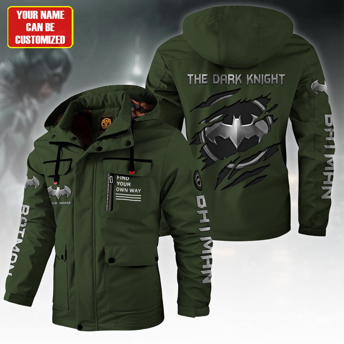 Personalized Gothic Knight Windbreaker Hooded Jacket