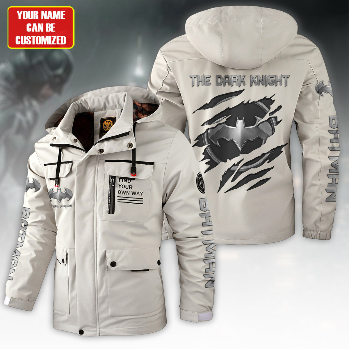 Personalized Gothic Knight Windbreaker Hooded Jacket