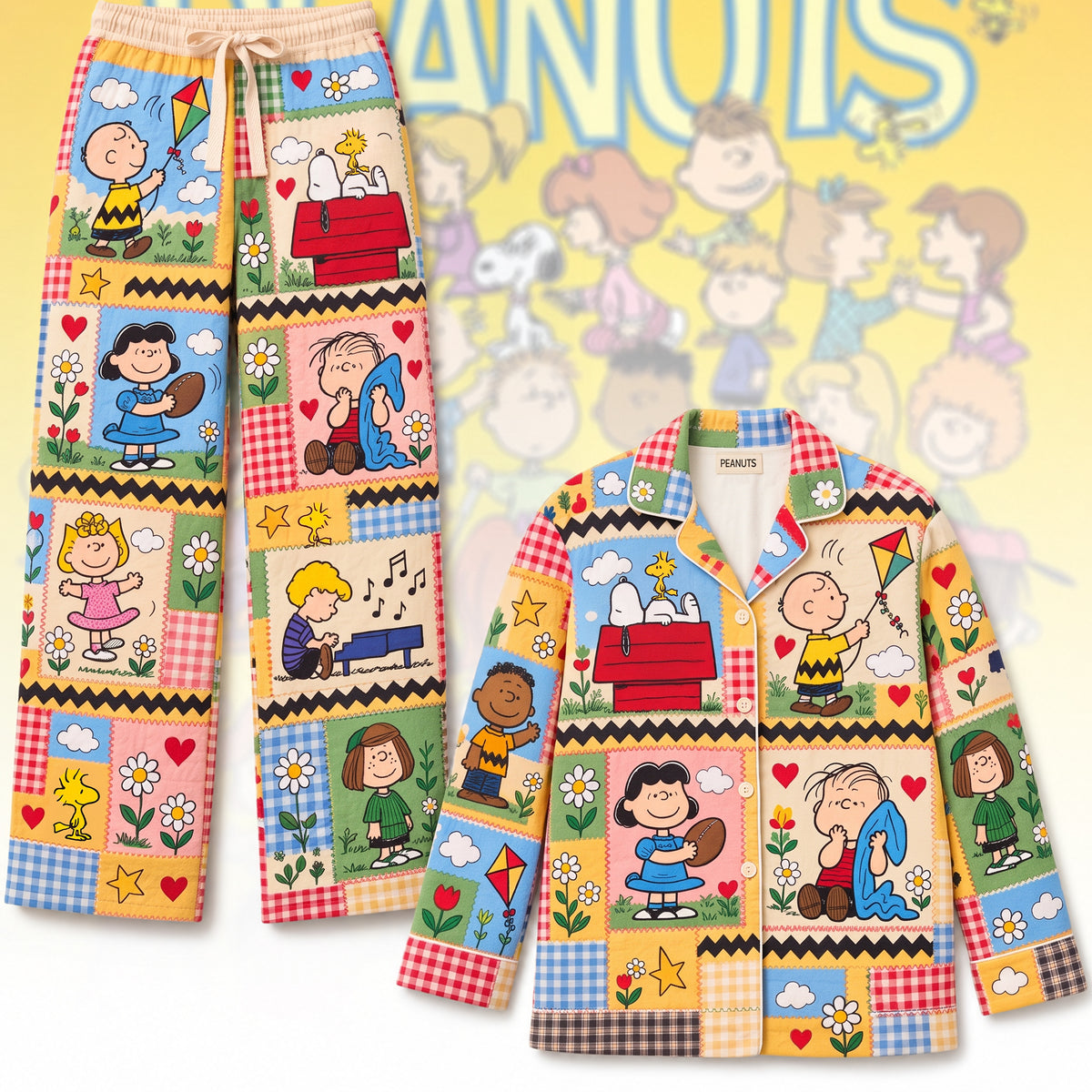 Classic Cartoon Friends Pajama Set - Personalized Cozy Gifts