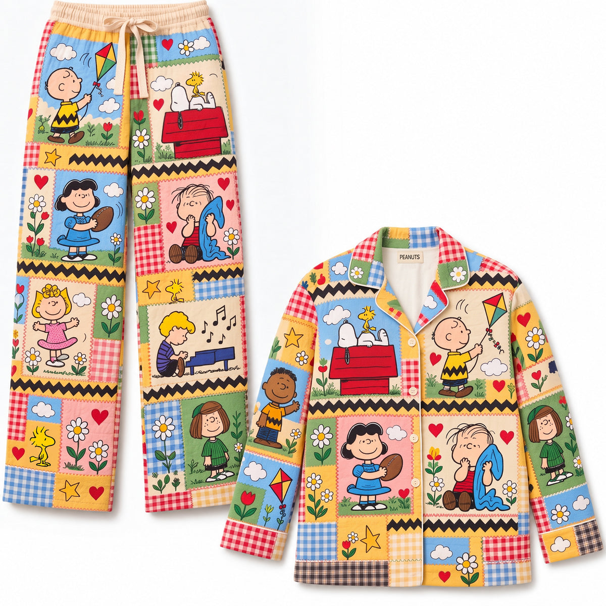 Classic Cartoon Friends Pajama Set - Personalized Cozy Gifts