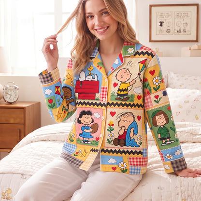 Classic Cartoon Friends Pajama Set - Personalized Cozy Gifts