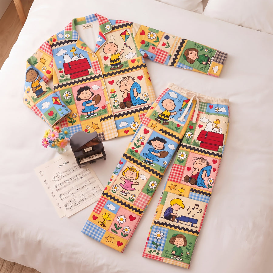 Classic Cartoon Friends Pajama Set - Personalized Cozy Gifts