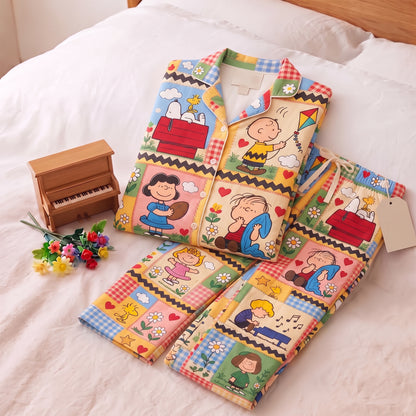 Classic Cartoon Friends Pajama Set - Personalized Cozy Gifts