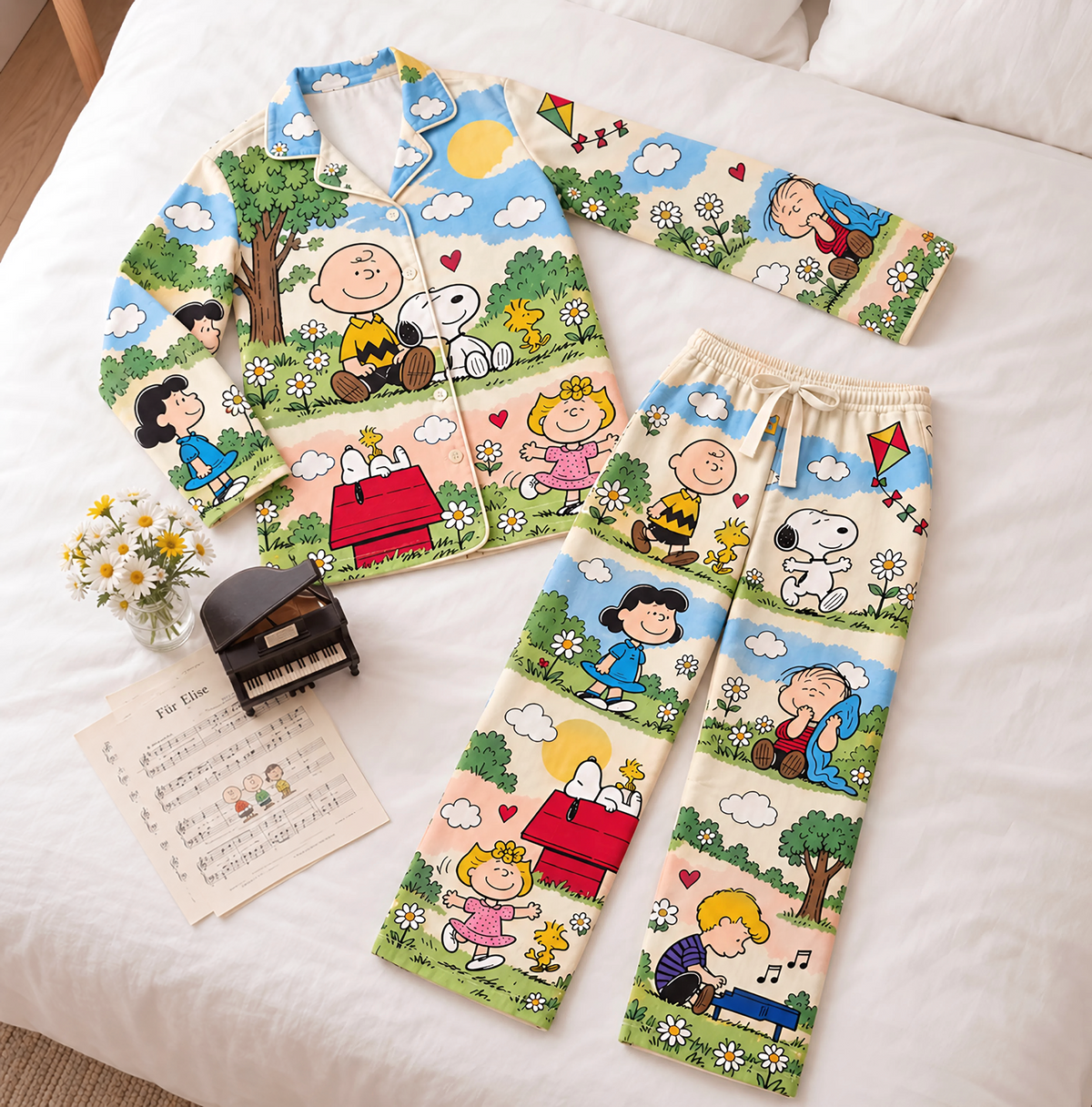 Lovely Cartoon Characters Pajama Set - Personalized Gifts
