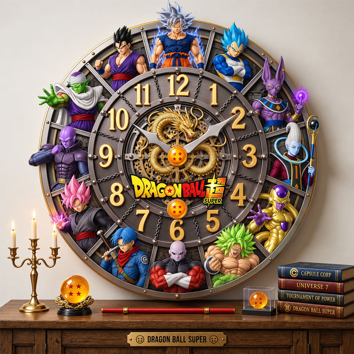Legendary Super Warriors Acrylic Hanging Wall Clock - Personalized Gifts For Anime Lovers