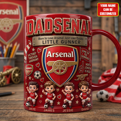Arsenal Dad And Kids Coffee Mug - Personalized Gifts For Father's Day