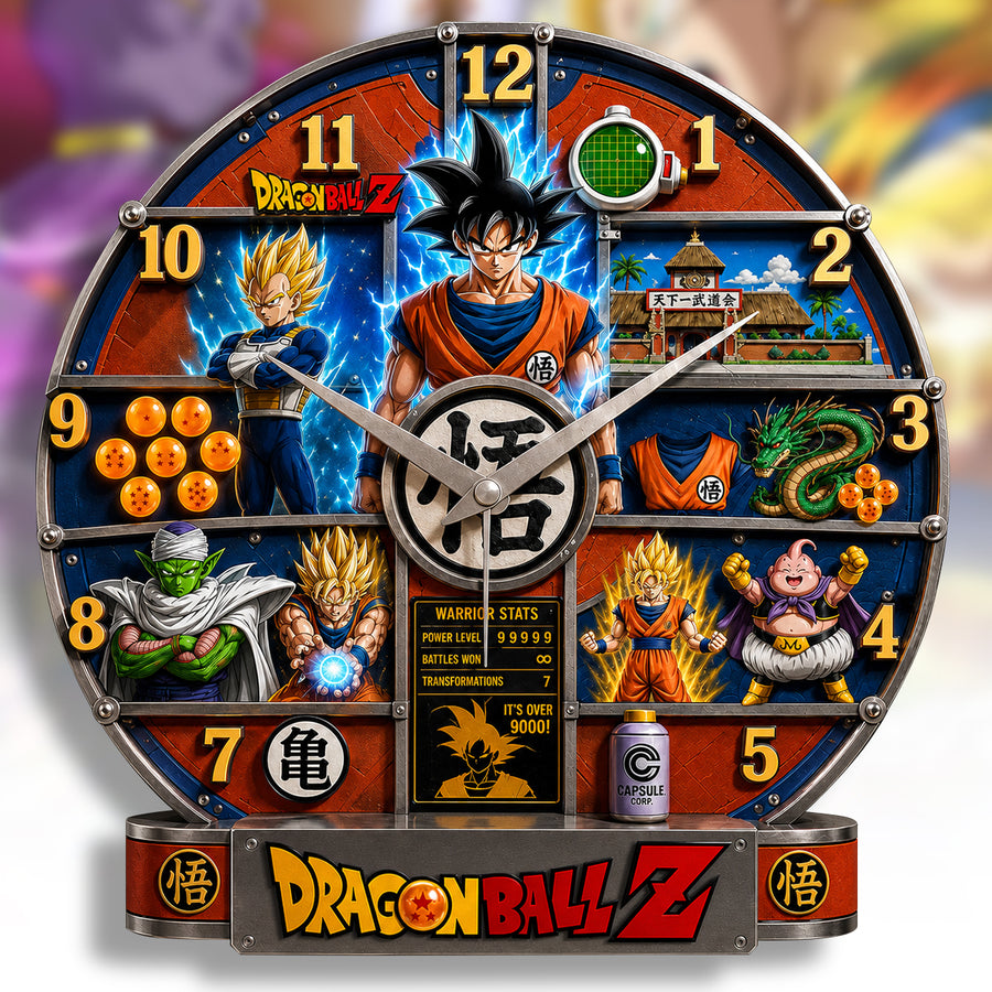 Anime Dragon Warriors Z Acrylic Hanging Wall Clock - Personalized Gifts For Anime Lovers