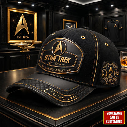Vintage Space Exploration 60th Anniversary Leather Cap - Personalized Leather Classic Cap, Gift For TV Show Fans