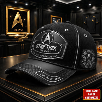Vintage Space Exploration 60th Anniversary Leather Cap - Personalized Leather Classic Cap, Gift For TV Show Fans